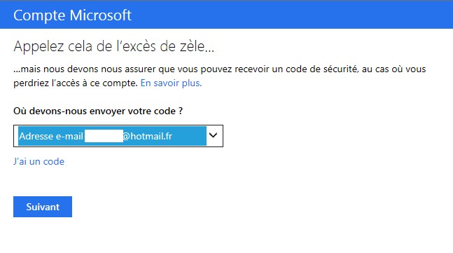 drôle de message de la part de microsoft